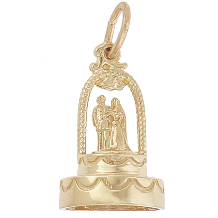 14K Gold Cake for Weddings Charm by Rembrandt Charms 14K Gold Cake for Weddings Charm by Rembrandt Charms