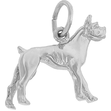14k White Gold Boxer Dog Charm by Rembrandt Charms 14k White Gold Boxer Dog Charm by Rembrandt Charms