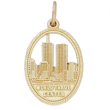 14K Gold World Trade Center 9-11 Charm by Rembrandt Charms 14K Gold World Trade Center 9-11 Charm by Rembrandt Charms