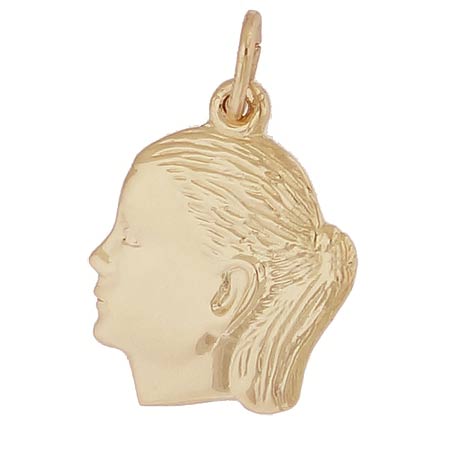 Gold Plate Girl's Head Charm by Rembrandt Charms Gold Plate Girl's Head Charm by Rembrandt Charms