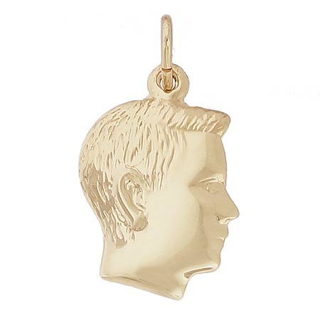 Gold Plate Boy's Head Charm by Rembrandt Charms Gold Plate Boy's Head Charm by Rembrandt Charms