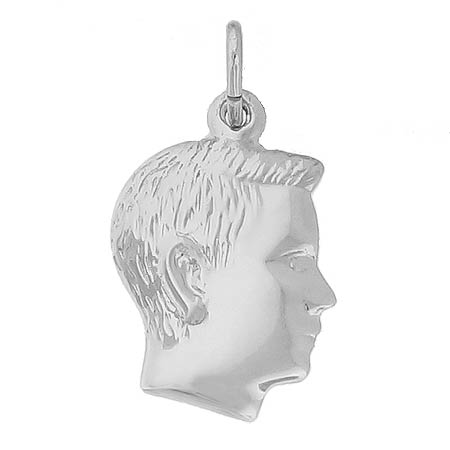 Sterling Silver Boy's Head Charm by Rembrandt Charms Sterling Silver Boy's Head Charm by Rembrandt Charms