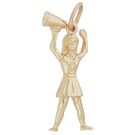 14k Gold Cheerleader with Megaphone Charm by Rembrandt Charms 14k Gold Cheerleader with Megaphone Charm by Rembrandt Charms