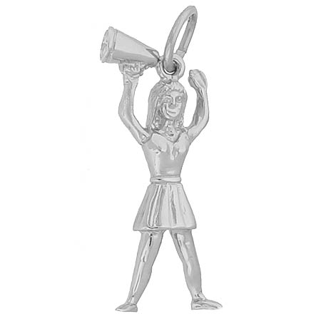 14K White Gold Cheerleader with Megaphone Charm by Rembrandt Charms 14K White Gold Cheerleader with Megaphone Charm by Rembrandt Charms