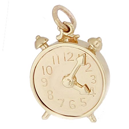 14k Gold Alarm Clock Charm by Rembrandt Charms 14k Gold Alarm Clock Charm by Rembrandt Charms
