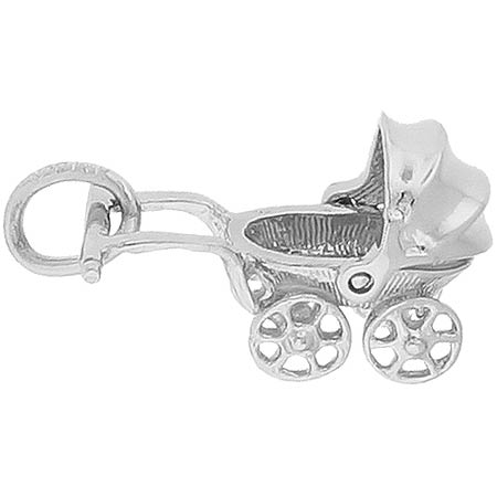 Sterling Silver Canopy Baby Carriage Charm by Rembrandt Charms Sterling Silver Canopy Baby Carriage Charm by Rembrandt Charms