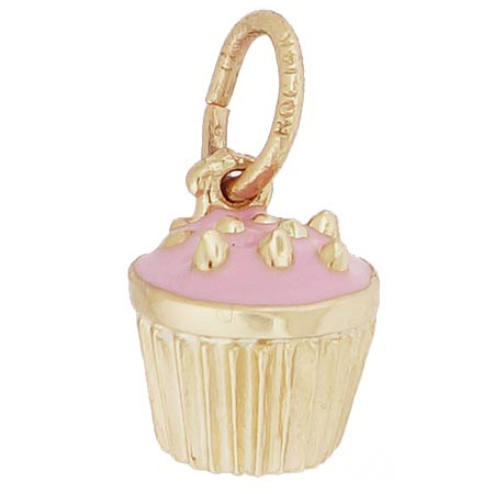 14k Gold Pink Cupcake Sprinkles Charm by Rembrandt Charms 14k Gold Pink Cupcake Sprinkles Charm by Rembrandt Charms