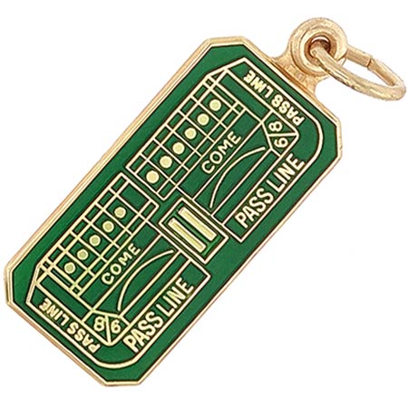 14K Gold Craps Table Charm by Rembrandt Charms 14K Gold Craps Table Charm by Rembrandt Charms