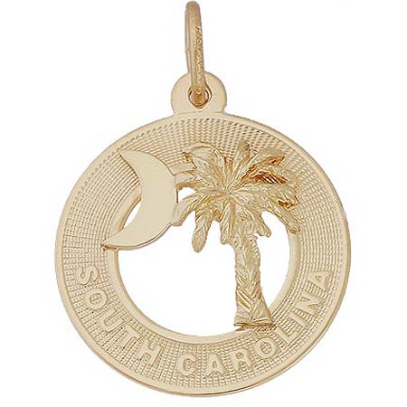 14k Gold South Carolina Palm Charm by Rembrandt Charms 14k Gold South Carolina Palm Charm by Rembrandt Charms