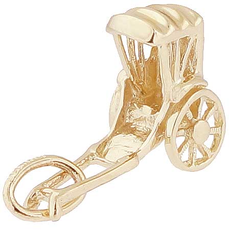 Gold Plate Rickshaw Charm by Rembrandt Charms Gold Plate Rickshaw Charm by Rembrandt Charms