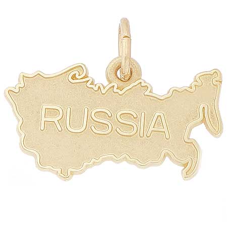 14k Gold Russia Map Charm by Rembrandt Charms 14k Gold Russia Map Charm by Rembrandt Charms