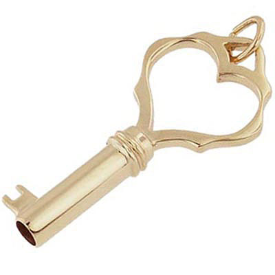 14K Gold Large Heart Key Charm by Rembrandt Charms 14K Gold Large Heart Key Charm by Rembrandt Charms
