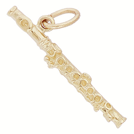 14k Gold Piccolo Instrument Charm by Rembrandt Charms 14k Gold Piccolo Instrument Charm by Rembrandt Charms