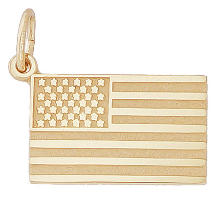 14K Gold USA Flag Charm by Rembrandt Charms 14K Gold USA Flag Charm by Rembrandt Charms