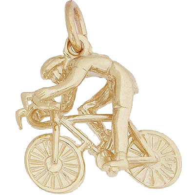 14k Gold Bicycle Cyclist Charm by Rembrandt Charms 14k Gold Bicycle Cyclist Charm by Rembrandt Charms