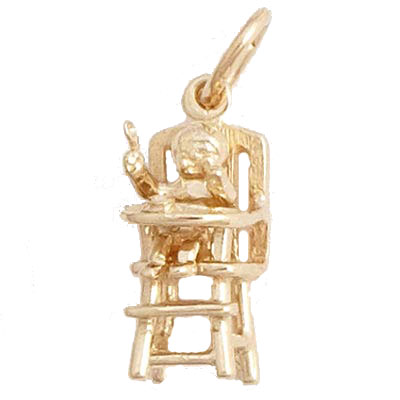14k Gold Highchair Charm by Rembrandt Charms 14k Gold Highchair Charm by Rembrandt Charms