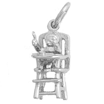 14K White Gold Highchair Charm by Rembrandt Charms 14K White Gold Highchair Charm by Rembrandt Charms