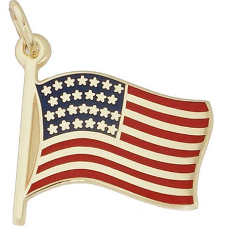 14k Gold USA Flag Charm by Rembrandt Charms 14k Gold USA Flag Charm by Rembrandt Charms