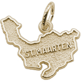 14K Gold St. Maarten Island Map Charm by Rembrandt Charms 14K Gold St. Maarten Island Map Charm by Rembrandt Charms