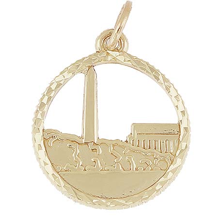 14K Gold Washington Monument Disc Charm by Rembrandt Charms 14K Gold Washington Monument Disc Charm by Rembrandt Charms