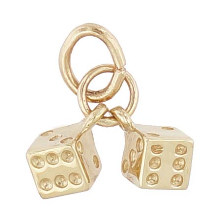 10K Gold Dice Accent Charm by Rembrandt Charms 10K Gold Dice Accent Charm by Rembrandt Charms