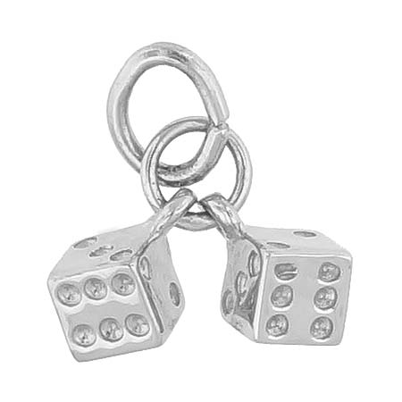14K White Gold Dice Accent Charm by Rembrandt Charms 14K White Gold Dice Accent Charm by Rembrandt Charms