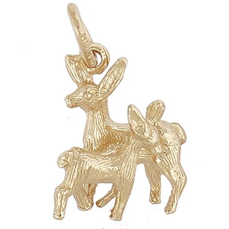 14K Gold Love You Deerly Charm by Rembrandt Charms 14K Gold Love You Deerly Charm by Rembrandt Charms