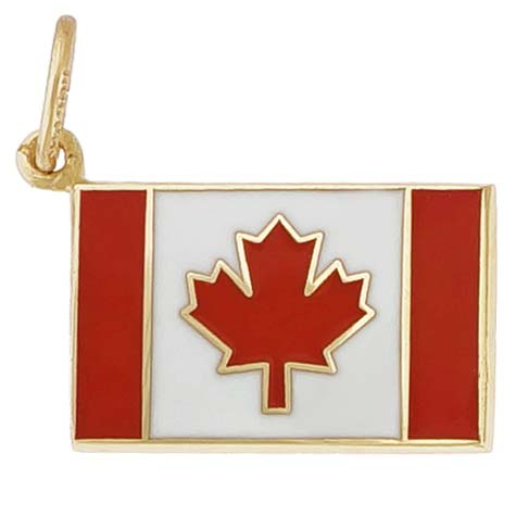 14K Gold Painted Canadian Flag Charm by Rembrandt Charms 14K Gold Painted Canadian Flag Charm by Rembrandt Charms