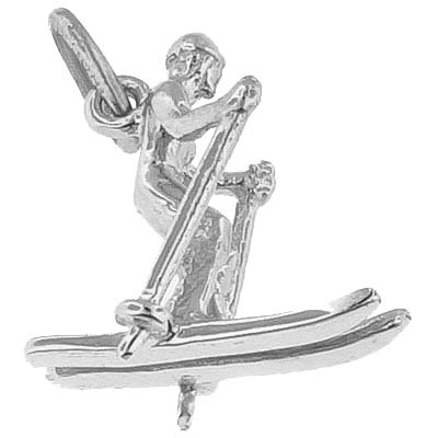 Sterling Silver Skier Charm by Rembrandt Charms Sterling Silver Skier Charm by Rembrandt Charms