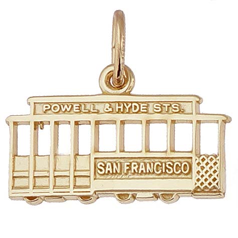 14K Gold San Francisco Cable Car Charm by Rembrandt Charms 14K Gold San Francisco Cable Car Charm by Rembrandt Charms