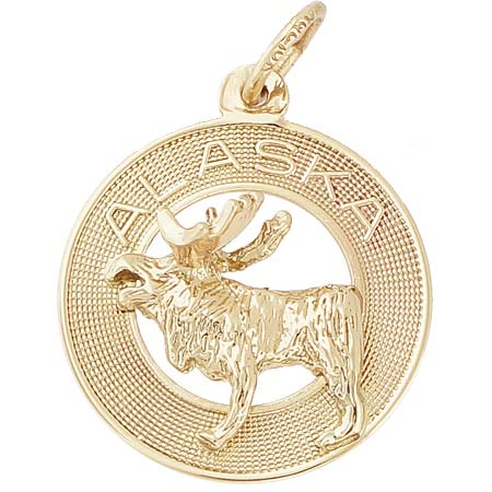 14K Gold Alaska Moose Ring Charm by Rembrandt Charms 14K Gold Alaska Moose Ring Charm by Rembrandt Charms