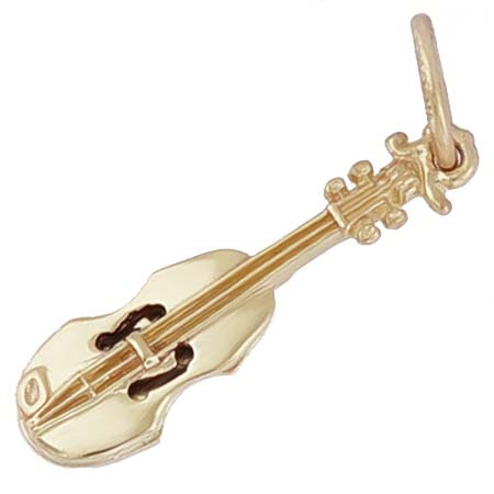 Gold Plate Violin Accent Charm by Rembrandt Charms Gold Plate Violin Accent Charm by Rembrandt Charms
