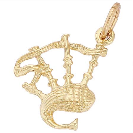 Gold Plated Bagpipes Charm by Rembrandt Charms Gold Plated Bagpipes Charm by Rembrandt Charms