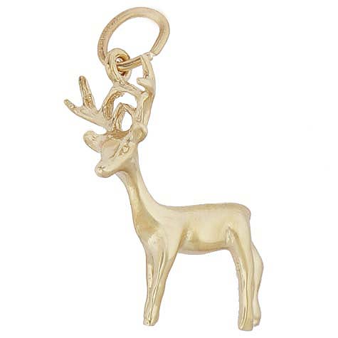 Gold Plated Buck Deer Charm by Rembrandt Charms Gold Plated Buck Deer Charm by Rembrandt Charms