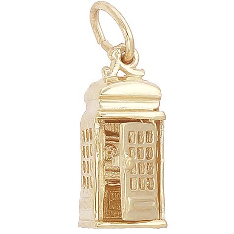 14K Gold Phone Booth Charm by Rembrandt Charms 14K Gold Phone Booth Charm by Rembrandt Charms