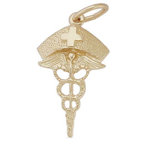 14k Gold Nurses Hat Caduceus Charm by Rembrandt Charms 14k Gold Nurses Hat Caduceus Charm by Rembrandt Charms