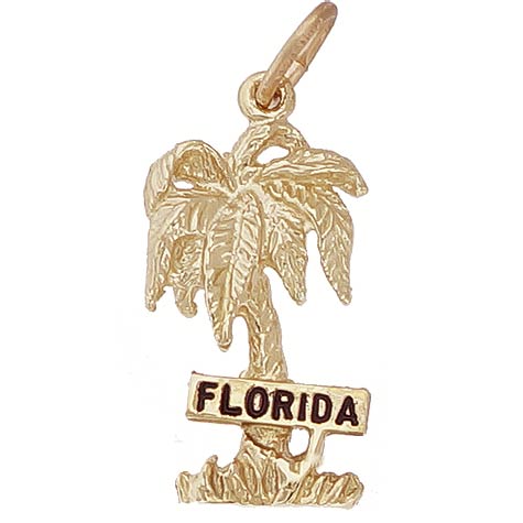 14K Gold Florida Palm Tree Charm by Rembrandt Charms 14K Gold Florida Palm Tree Charm by Rembrandt Charms