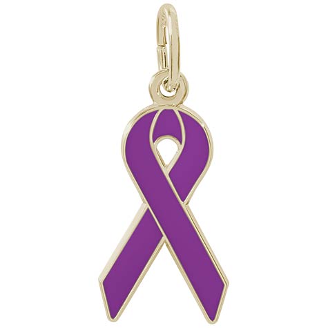 14K Gold Cancer Awareness Purple Ribbon by Rembrandt Charms 14K Gold Cancer Awareness Purple Ribbon by Rembrandt Charms