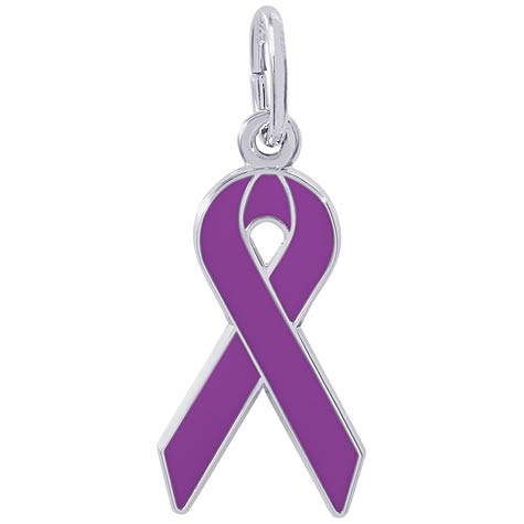 Sterling Silver Cancer Awareness Purple Ribbon by Rembrandt Charms Sterling Silver Cancer Awareness Purple Ribbon by Rembrandt Charms