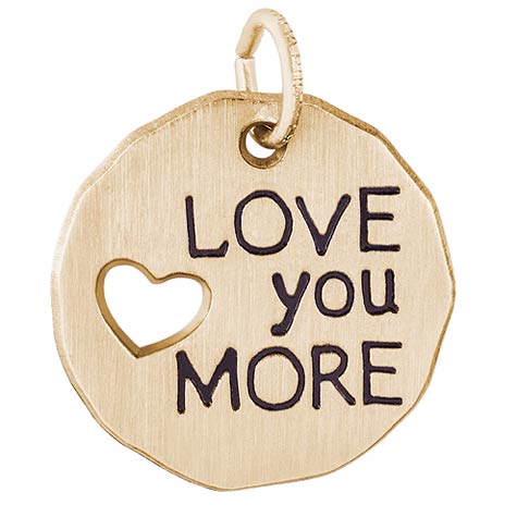Gold Plate Love You More Charm Tag by Rembrandt Charms Gold Plate Love You More Charm Tag by Rembrandt Charms