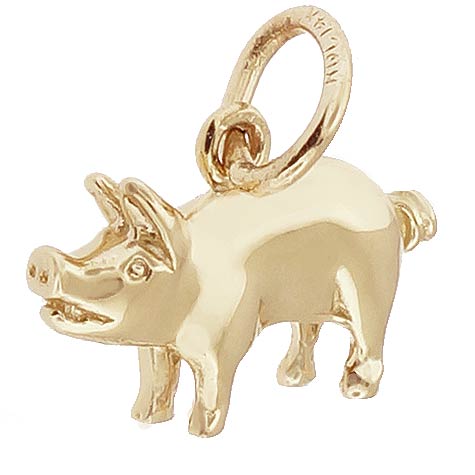 10K Gold Small Pig Charm by Rembrandt Charms 10K Gold Small Pig Charm by Rembrandt Charms