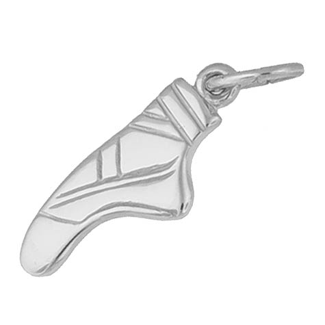 14K White Gold Flat Ballet Pointe Shoe Charm by Rembrandt Charms 14K White Gold Flat Ballet Pointe Shoe Charm by Rembrandt Charms