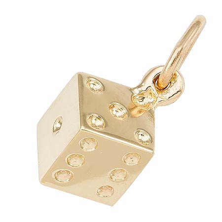 10K Gold Dice Charm by Rembrandt Charms 10K Gold Dice Charm by Rembrandt Charms