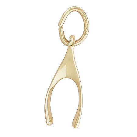 10K Gold Small Wishbone Charm by Rembrandt Charms 10K Gold Small Wishbone Charm by Rembrandt Charms