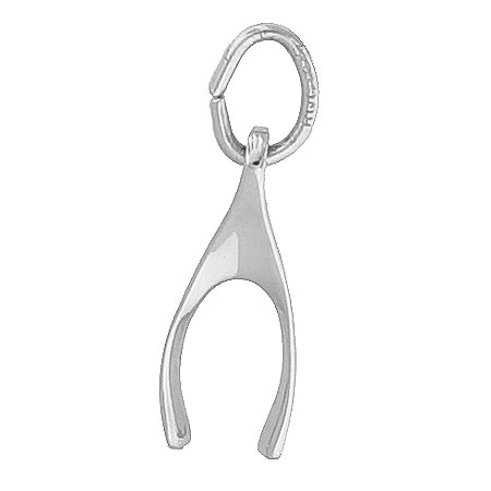 14K White Gold Small Wishbone Charm by Rembrandt Charms 14K White Gold Small Wishbone Charm by Rembrandt Charms