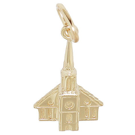 Gold Plate Steeple Church Charm by Rembrandt Charms Gold Plate Steeple Church Charm by Rembrandt Charms