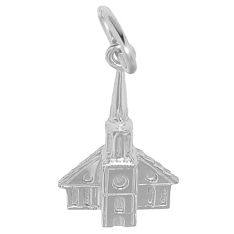 14K White Gold Steeple Church Charm by Rembrandt Charms 14K White Gold Steeple Church Charm by Rembrandt Charms