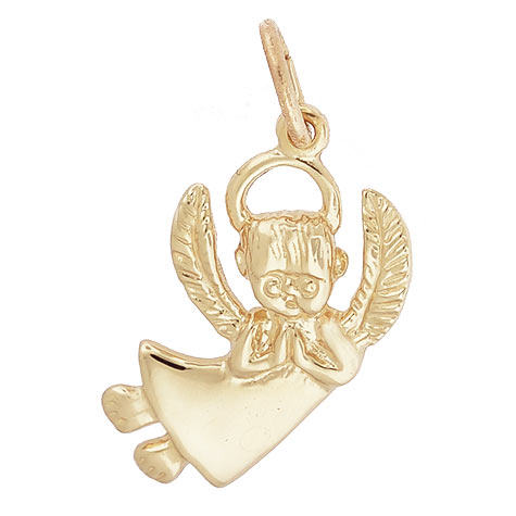 14K Gold Flat Praying Angel Boy Charm by Rembrandt Charms 14K Gold Flat Praying Angel Boy Charm by Rembrandt Charms