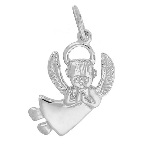 Sterling Silver Flat Praying Angel Boy Charm by Rembrandt Charms Sterling Silver Flat Praying Angel Boy Charm by Rembrandt Charms
