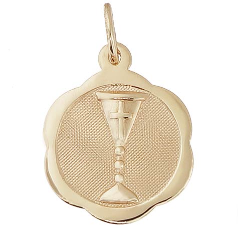 14K Gold Chalice Disc Charm by Rembrandt Charms 14K Gold Chalice Disc Charm by Rembrandt Charms